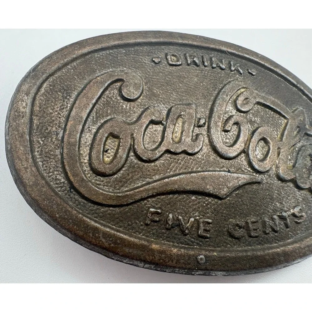 Drink‎ Coca Cola Five Cents Belt Buckle Vintage